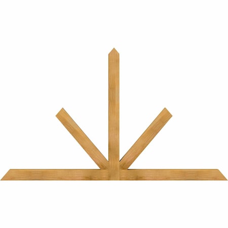 Ekena Millwork Saratoga Rough Sawn Timber Gable Bracket, Western Red Cedar, 84"W x 49"H x 4"D x 4"F, 14/12 Pitch GBW084X49X0404SAR00RWR